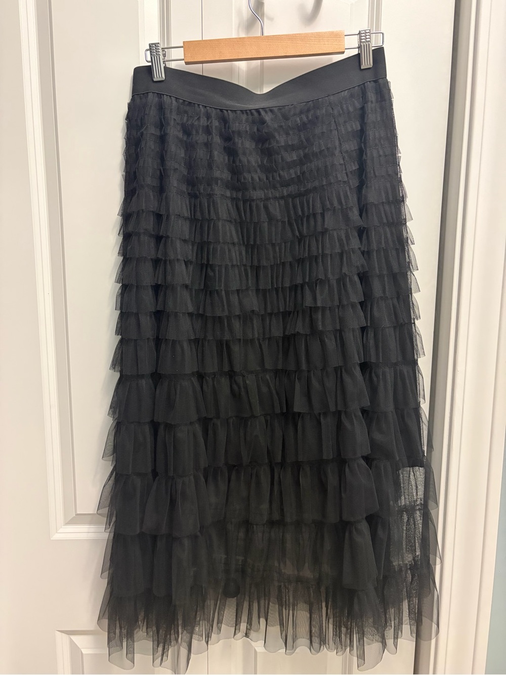 Tiered Black Tulle Maxi Skirt - Picture 2 of 2
